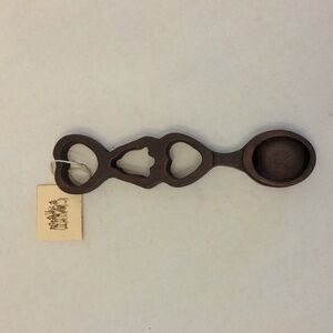 Welsh Love Spoon Mahogany Handcrafted Vintage 6 1/2 Inches Handmade John Arnold